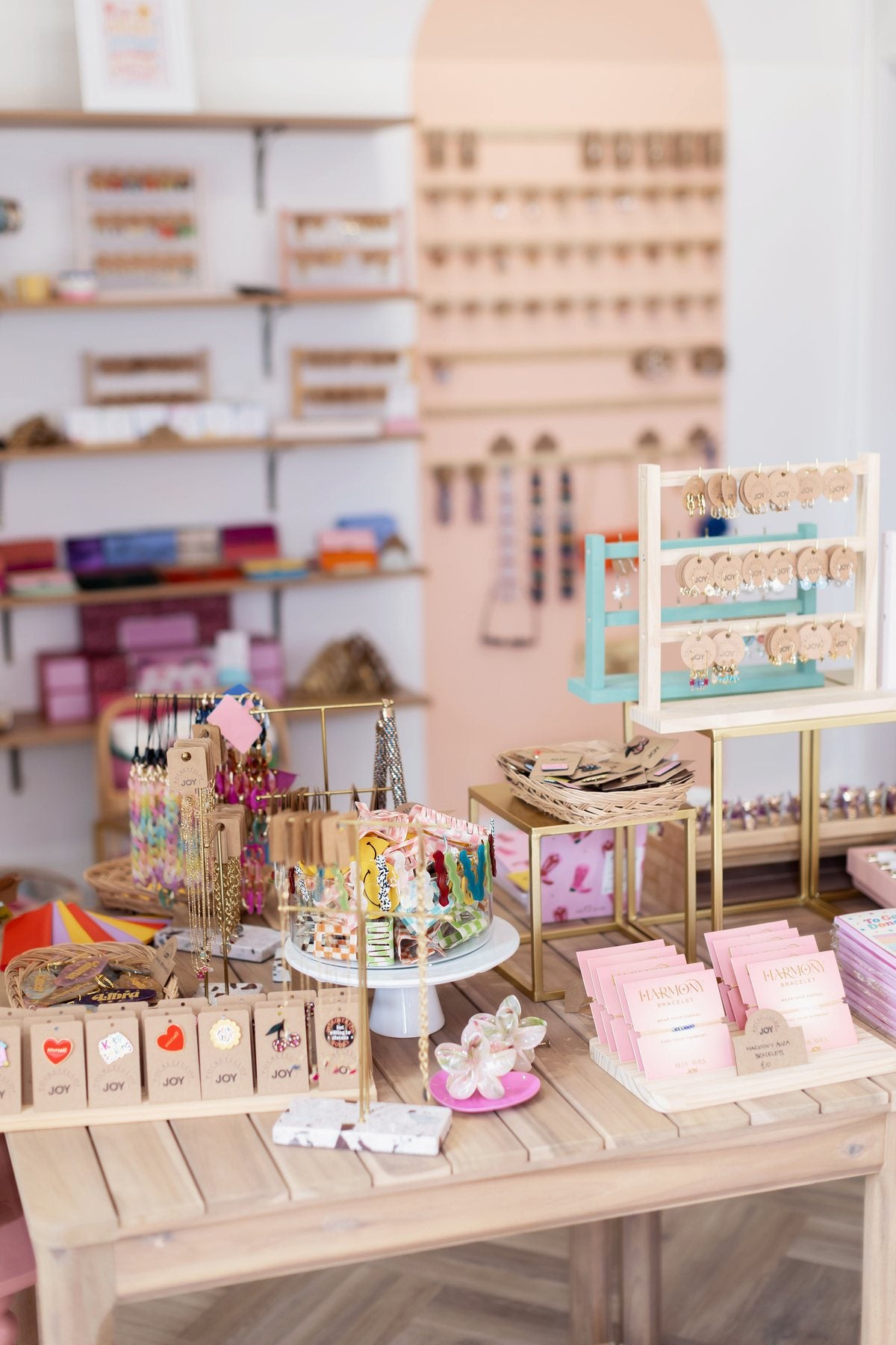 Jewellery and gift displays inside Pocketful of Joy